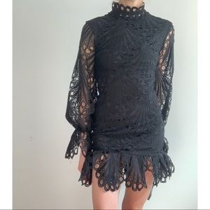 NWT Lace Broderie Mini Dress